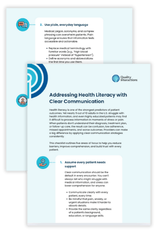 Addressing Health Literacy Checklist