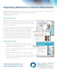 Improving Adherence in Diverse Populations
