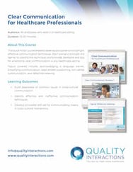 Clear Communication for Healthcare Professionals