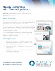 Quality Interactions with Diverse Populations